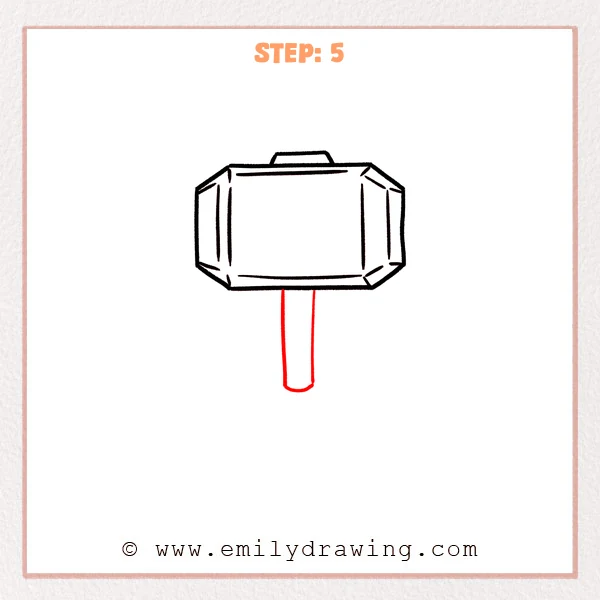 how to draw a thors hammer - Step 5